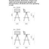 Wooden trestle stool with footrest Tineo