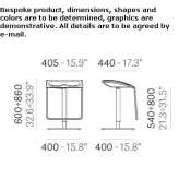 Stainless steel stool with height adjustment Basaid