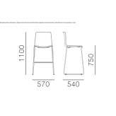 Stool made of polypropylene, stackable Roumare