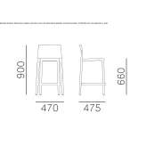 Polypropylene stool with footrest Rheinau