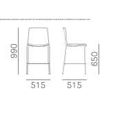 Stackable polypropylene stool Roumare