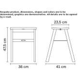 Low, foldable oak stool Criseni