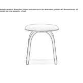 Low fabric stool with integrated cushion Tebar