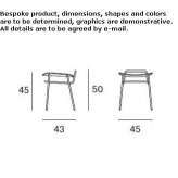 Low metal stool with integrated cushion Sturkoe