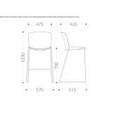 Polypropylene stool with a sleigh-shaped base and backrest Biorki