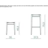 Wooden stool with integrated cushion Wymiarki