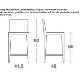 High metal stool with footrest Signes