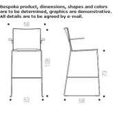 High stool with armrests Chabris