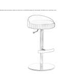 Leather swivel stool with gas lift Ettiswil
