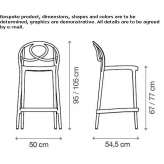 High polypropylene stool with backrest Buros