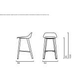 Polypropylene stool with footrest Tatui