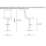 Stool with gas lift and footrest Cairon