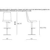 Stool with gas lift and footrest Oletta