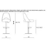 Stool with gas lift and footrest Koran