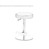 Leather swivel stool with gas lift Ettiswil