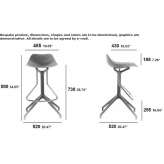 Swivel aluminum stool with footrest Vargas
