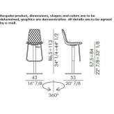 Leather stool with height adjustment and 4-star base Azov