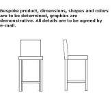 High leather stool with footrest Boussois