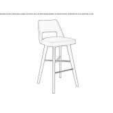 High fabric stool with footrest Avegno