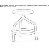 Fabric and metal stool with footrest Laguiole