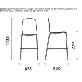 High stool with fire-resistant padding Preajba