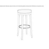 High beech stool with integrated cushion Povo