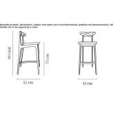 High velvet stool with backrest Korolevo