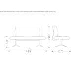 Modular fabric seat with backrest Wervik