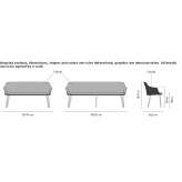 Fabric bench with backrest Kankintu