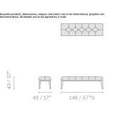 Ławka tapicerowana skórą pikowaną Azagra