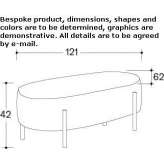 Bench upholstered with fabric Tierzo