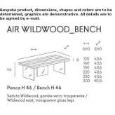 Wood and glass bench Lecinena