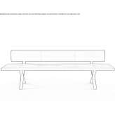 Upholstered leather bench with backrest Golancz