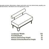 Upholstered bench with backrest Irun