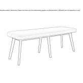 Bench upholstered with fabric Avegno