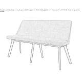 Bench with backrest upholstered in fabric Avegno