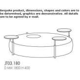 Upholstered seat with tables and pot Podari