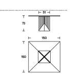 Square wooden table Savarsin