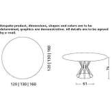 Round table in porcelain stoneware and steel base Taleggio