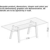 Rectangular table made of tempered glass Eschborn