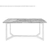 Rectangular dining table with a marble top and metal frame Lyozna