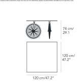 Square float glass table Zumberak