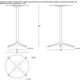 Round high table with cast iron base Cohoe