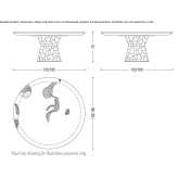 Kauri wood and iron dining table Millery
