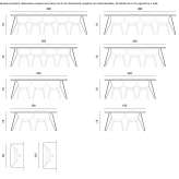 Rectangular oak table with steel structure Soini