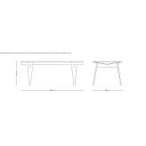 Rectangular wooden dining table Yauri