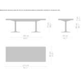 Rectangular table made of marble and cast iron Reznos