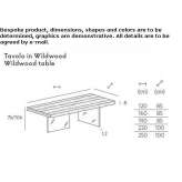 Rectangular table made of wood and glass Lecinena