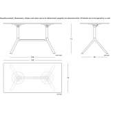 Folding rectangular table Canzo