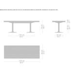 Rectangular table made of wood and cast iron Reznos